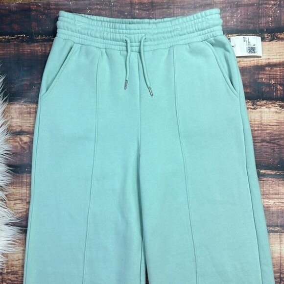 Forever 21 Mint Teal Wide-Leg Drawstring Sweatpants - Picture 8 of 11